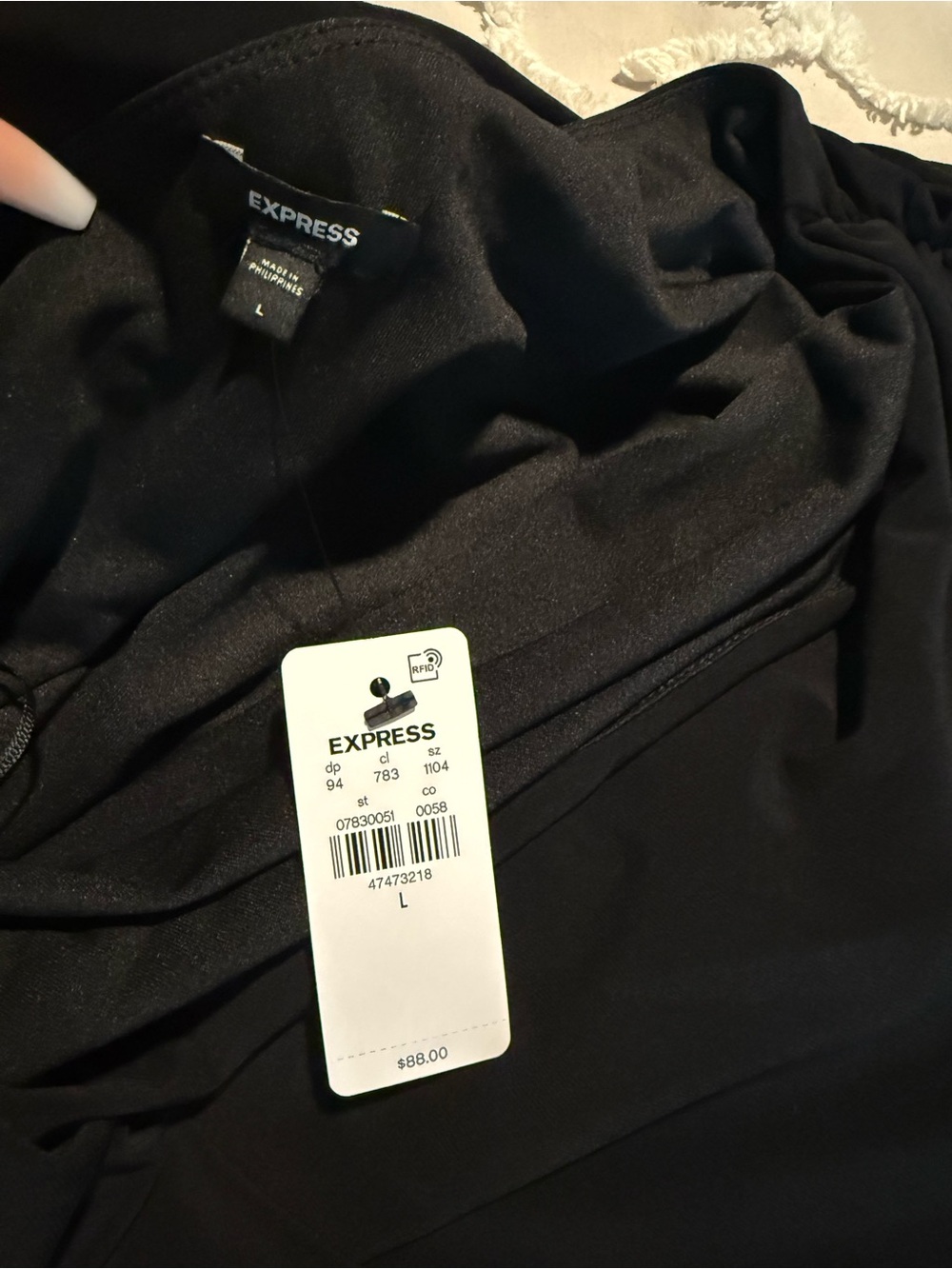 NWT Express Black One-Shoulder Ruched Gown - Picture 3 of 3